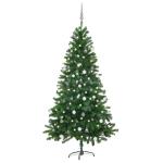 Künstlicher Weihnachtsbaum mit Beleuchtung Kugeln Tannenbaum Christbaum Tanne Unecht Weihnachtsdeko 180 cm Grün