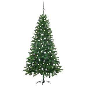 Künstlicher Weihnachtsbaum mit Beleuchtung Kugeln Tannenbaum Christbaum Tanne Unecht Weihnachtsdeko 180 cm Grün