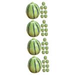 4 Sätze Künstliche Früchte Gefälschte Fruchtwassermelone Spielzeug Thematisiert Essen Kunstobst Kinderknallzeug Miniatur-obstdekorationen Mini-fruchtmodell Harz Green 8 Stück 