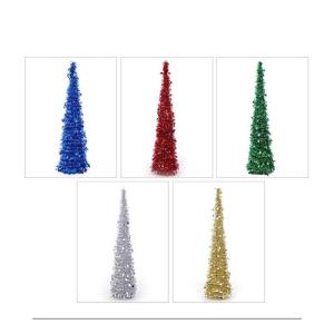 Kuaizi Weihnachtsbaum Ornament einziehbare Weihnachten Liefert Wolle Top Christmas Tree Folding Weihnachtsdekor Fit for Home Party Jingxin(1.2M,rot)