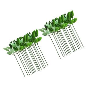 200 STK Rosenstiel künstliche blüten Artificial Rosenblumenstiel Bouquet Flowers Kunstblätter Rosenblumendraht künstliche Rosen bastelt Blumendraht DIY-Material Kunststoff