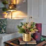Mini tafeldecoratie, kerstboom, kunstplant in pot, kerstdecoratie met peer en dennenappels, voor kerstdecoratie, wooncultuur, keuken, eettafel, decoratieve plant, kamerplant, tafel