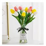 Kunstblumen Künstliche Blumen, Tulpe mit Vase, künstliche Pflanzen, künstliche Pflanzen für Heimdekoration – Seidenblumen-Arrangement für Partys für jeden Anlass