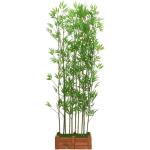 Bamboe bladeren doe-het-zelf decoratiescherm met houten basis faux potplant voor restaurant en kantoor decoratie 1,2 m hoog, natuurlijke en realistische look, eenvoudig te monteren
