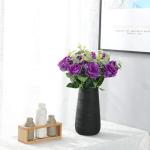 Kunstmatige Zijde Roos Bloem Enkele Stam Levensechte Nep Roos voor Bruiloft Boeket Bloemenarrangementen Huis Feest Bloemstuk Decoratie, 10 stuks (Paars)