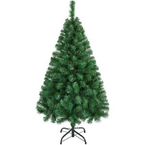 Kunstkerstboom, 124 cm met 208 takken, opvouwbare metalen standaard, kerstdecoratie, groen
