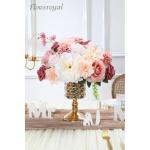 Künstliche Blumen Combo Rosa Blumen Mix Seidenblumen Dahlie Rosen mit Stielen für DIY Hochzeit Brautsträuße Babyparty Blumenarrangement Tischdekoration Heimdekorationen