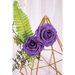 Kunstbloemen, rozen, 25 stuks, kunstrozen met stelen, doe-het-zelf decoratie, bruidsboeketten, Valentijnsdag, Moederdag, bruiloftsfeest, babyshower, woondecoratie, donkerpaars