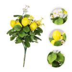 3st Zitronenstrauß Girlandenblatt Selber Machen Künstliche Zitronen Künstliche Bonsai-Pflanze Dekorativer Zitronenzweig Grüne Girlande Künstlicher Pflanzenstamm Schaum Yellow