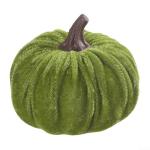 Kunstkürbisse aus Samt für Herbstdekoration für Thanksgiving und Halloween-Feiern (grün)