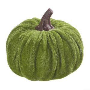 Kunstkürbisse aus Samt für Herbstdekoration für Thanksgiving und Halloween-Feiern (grün)