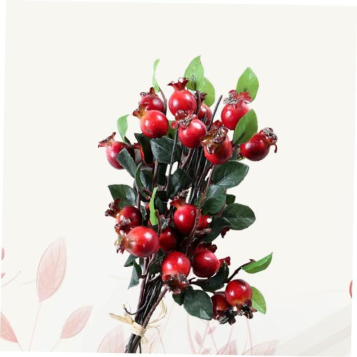 4 Stück Weihnachtsdekorationen Künstliche Beeren Weihnachtsschmuck Winterbeflockte Plektren Gefälschte Obst Wohnkultur Girlandendekor Blumenkorb Dekoration Hagebutten Ländlich