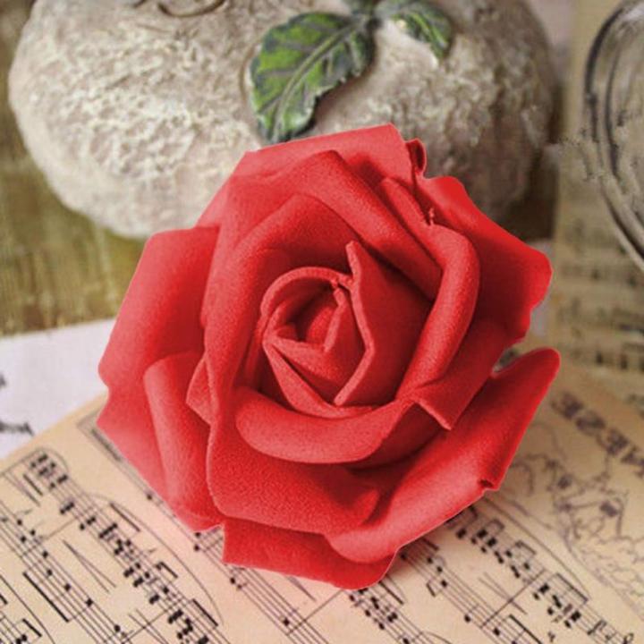 50 stuks kunstschuim roze hoofden van bloemen, boeket, bruid, feestdecoratie voor thuis, rood
