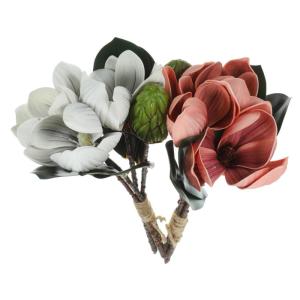 ceramic ornaments 2 Stück künstliche Kunstblumen, Haushaltsdekoration, Blumenstrauß, Dekorationen, Hochzeit, Heimdekoration, simulierte Ornamente, gefälschte Magnolien-Blumen-S