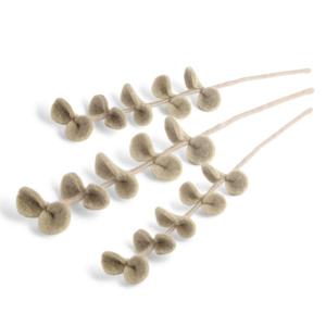 Gry & SIF kunstmatige eucalyptustakken, flexibele steel, decoratieve takken van vilt, kunstplant, boeket binden, bruiloften, doe-het-zelfprojecten, handgemaakt, fairtrade, 30 cm, 3