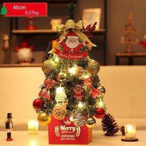 Mini Weihnachtsbaum Künstlich mit LED Beleuchtung Künstlicher Weihnachtsbaum Klein für Weinachtsdekorationen Tischplatte Tannenbaum Geschmückt Tisch Weihnachtsbaum mit Ornament