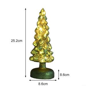 Glas Künstlicher Weihnachtsbaum Mit Beleuchtung Weihnachtsdeko Klein Christmas Tree With LED Lights Tischdekoration Nachtlicht Christbaum Künstlich Weihnachtsbaum (H)