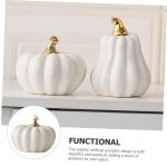 Nordic Keramische Pompoen Kunstmatige Groente Pompoen Decoraties Realistisch Pompoen Mini Pompoen Sculptuur Thanksgiving Pompoen Figuur Huishoudelijke Producten Bureau Wit