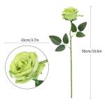 Kunstmatige Zijde Roos Bloem Enkele Stam Levensechte Nep Roos voor Bruiloft Boeket Bloemenarrangementen Huis Feest Bloemstuk Decoratie, 10 stuks (Groen)