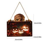 Kürbisschild Outdoor-Wandkunst | Kürbisschild Rustikale Wohndekoration | Rustikale Heimdekoration mit Seil, bedruckte Halloween-Veranda-Dekorationen (Wsgp 01b Kürbismumie)