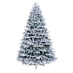 Künstlicher Weihnachtsbaum, schneebeflockt, umweltfreundlich, PVC, einfach zu montieren, 300 cm, für drinnen und draußen, Urlaubsdekoration, Weiß
