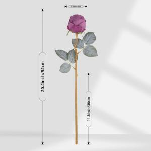 10 stuks kunstmatige rozen, blauwe bloemen, 50 cm, enkele roos, lange steel, namaakbloem, zijden bloesem, roos, realistische bloem voor tafel, kantoor, feest, bruiloft, woondecorat