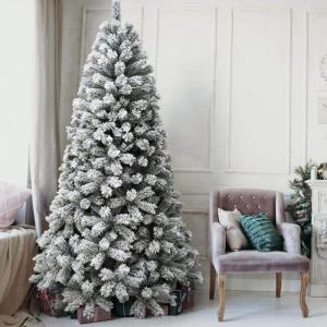 Weihnachtsbaum Royal Super Dicker Kiefer Grün Schnee Basis Kreuz Eisen Faltbar Hohe Qualität Zweige mit Schnee Einfache Montage Öffnung Regenschirm (210cm)