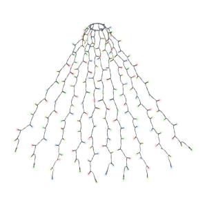 Kerstboomverlichting met ring en 10 slingers, 350 leds, kerstboom-lichtketting, sprei, waterdicht, voor 120 cm tot 350 cm dennenboom, kleurrijk