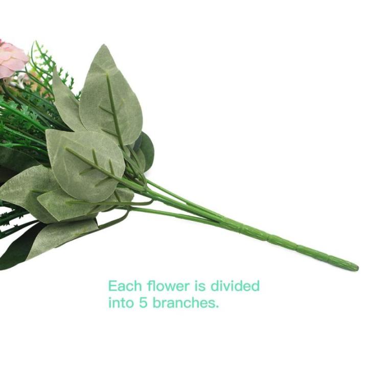 4 stuks kunstrozenbloemen, nepboeket, kunstzijde, bloemplanten, bloemstuk voor doe-het-zelf, binnen, buiten, keukentafel, tuinkantoor, bruiloftsfeestdecor - roze en lichtroze