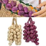 Realistisches Design, Halloween-Knoblauch-Dekoration, leichtes und stabiles Material (weißer Knoblauch)