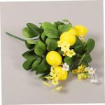 5St Zitronenstrauß Zitronenblumenarrangement gelbe Vase gelbes Dekor Zitronenblumenstrauß Künstlicher Zitronenzweig gefälschte Zitronendekor mit grünen Blättern Schaum Yellow