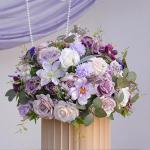 Lila Rose Lavendel Greenery Hochzeit Tisch Centerpiece Floral Ball Arrangement Event Party Requisiten Schießen Zubehör (50CM)
