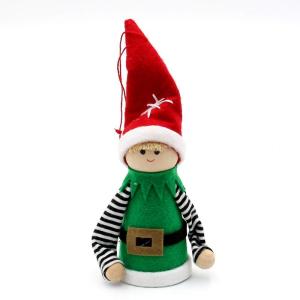 Vilt- / textiel kerstkabouter/kerstmanhulp als boomhanger/hanger in 3-delige set, afmetingen tussen 5 en 12 cm.