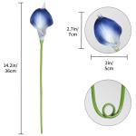 Blaue künstliche Calla-Lilien, fühlen sich echt an, blaue Calla-Lilien, Kunstblumen, Arrangement, Blumenstrauß für Zuhause, Garten, Büro, Party, Hochzeit, Blumenstrauß, Tafel