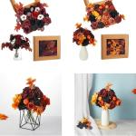 Schwarzes Blumenarrangement, Halloween-Party-Mittelstücke, Blumenarrangement, künstliche Blattsträuße für Fotografie-Requisiten