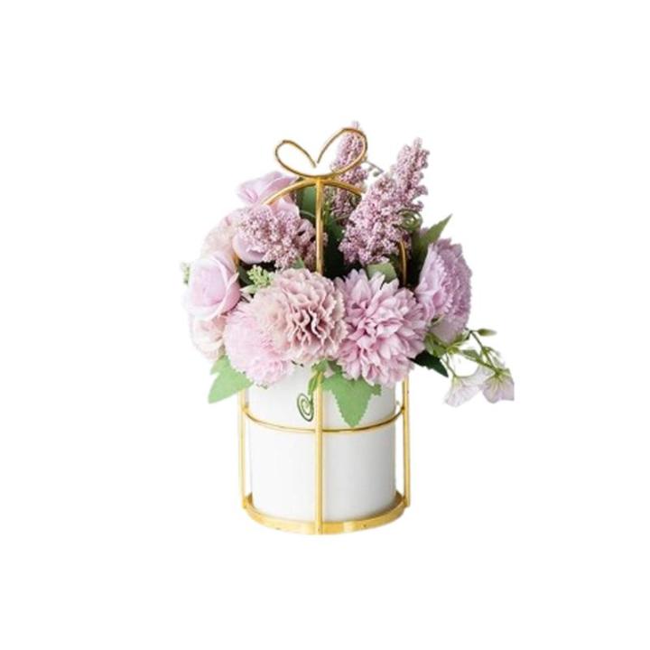 Kunstblumen Künstliche Pflanzen, europäische Keramikvase, Büro, Kaffee, Desktop, künstliche Blumen im Topf, künstliche Nelkendekoration für jeden Anlass