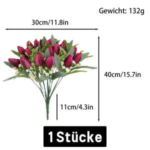 1805 Kunstbloemen, 21 boeketten, kunstbloemen, tulp, boeket, kunstbloemen, decoratie voor bruiloft, huis, feest, festival, bloemstukken