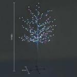 CushHom Led-lichtboom voor binnen en buiten, voor binnen en buiten, kleurrijk licht, lichtdecoratie, IP44, 180 cm, 200 leds