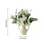 Kunstblumen Künstliche Blumen in Keramikvase – Innendekoration für Zuhause, Wohnzimmer und Büro – pflegeleicht, frisch und hell für jeden Anlass
