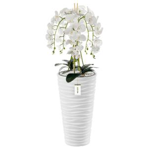 Künstliche Orchidee Kaskaden Blumenstrauß Weiß im Topf Weiß H 115 cm Heimbüro Dekoration, Kunstpflanze Orchidee, Kunstblume, Künstliche Orchidee im Topf