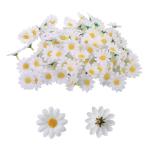 100 stuks gerbera madeliefjes, , kleine madeliefjes, , stoffen bloemen, ontworpen voor bloemendecoraties, doe-het-zelf (witte madeliefjes)