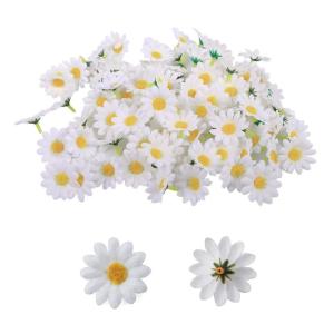 100 stuks gerbera madeliefjes, , kleine madeliefjes, , stoffen bloemen, ontworpen voor bloemendecoraties, doe-het-zelf (witte madeliefjes)