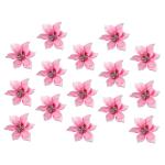 15st Weihnachtsblume Weihnachtsstern Blumen Weihnachtsbaumspitze Gefälschter Weihnachtsstern Weihnachtsbaum Glänzende Blumen Mini-Kranz Outdoor-dekor Blumendekoration Rosa Plasti