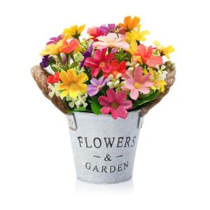 Kunstplanten Decoratieve Bloemen, voor Buiten Binnen Kunstplanten in Potten, Ambachten voor Huisdecoratie, Kamerdecoratie, Kantoor, Keuken, Tuin (Kleurrijk)