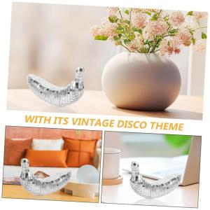 4 Stück Disco-Banane Gefälschte Banane Reflektierendes Disco-Ornament Reflektierende Discokugel Hängende Discokugel Bühnenbeleuchtungskugel Bananenverzierung Bananenfigur Glas