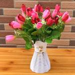 Kunstblumen Künstliche Tulpenblumen, für Partys, Zuhause, Hochzeit, Dekoration, Geschenkidee zum Muttertag, Plastikblumentopf, Raumdekoration für jeden Anlass