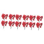 12 STK Simulierte Kirschtomaten Kirschtomatenmodell Gefälschte Kirschtomaten Schmücken Mini-Cherry-Tomaten Simulation Kirschtomaten Zuhause Gefälschte Fruchtstütze PVC Rot