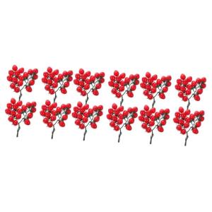 12 STK Simulierte Kirschtomaten Kirschtomatenmodell Gefälschte Kirschtomaten Schmücken Mini-Cherry-Tomaten Simulation Kirschtomaten Zuhause Gefälschte Fruchtstütze PVC Rot
