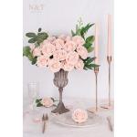 Kunstbloemen, rozen, 25 stuks, decoratieve bloemen, kunstrozen met stelen, Valentijnsdag, Moederdag, bruiloftsfeest, babyshower, woondecoratie, roze (blush pink)