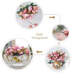 Kunstzijden rozen, 21 bundels , decoratie, kleine boeketten, kunstboeketten, realistisch plastic boeket voor thuis, feest, taartdecoratie